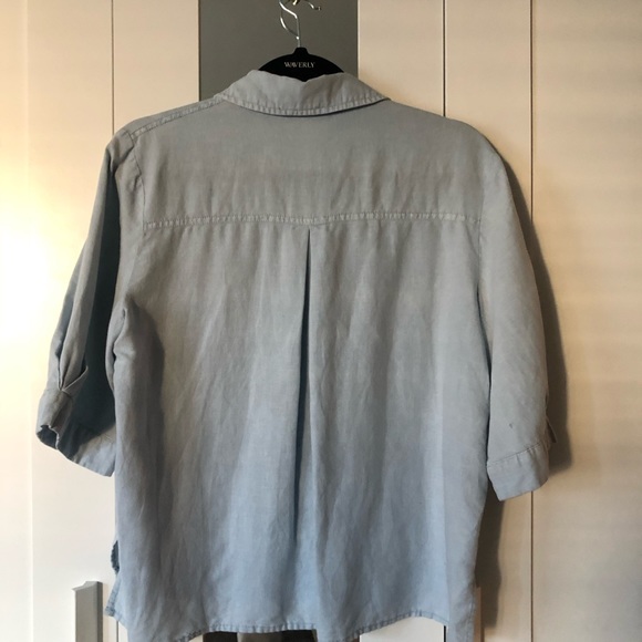 Zara Denim/Linen Top - Picture 2 of 2